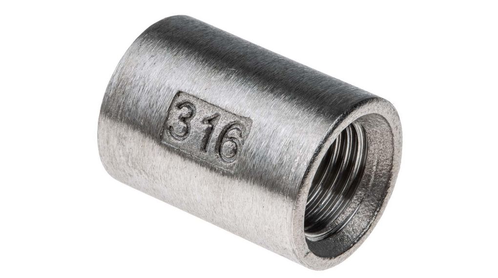 Fitting, G1/4", Female Thread, G1/4", Female Thread, Stainless Steel